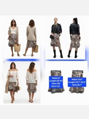 ​Komarov High-Low Crinkled Flare Skirt – Packable Travel Stable Size S